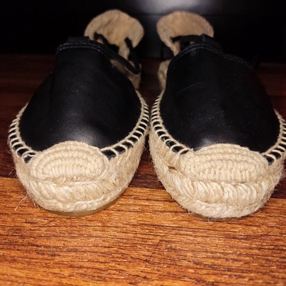 Madewell Soludos Platform Gladiator Sandals Espadrilles in Black Leather Size 6 - Picture 6 of 11